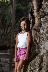 Cute girl posing with casual sport clothing