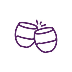 Isolated wine cups vector design