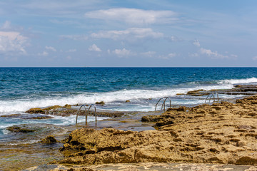 Baths of Sliema, commonly known as Roman Baths or Fond Ghadir - rectangular man-made rock-cut...