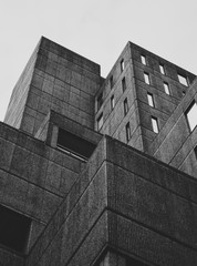 Brutalist modular concrete modernist building