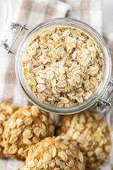 Cereal oatmeal in jar