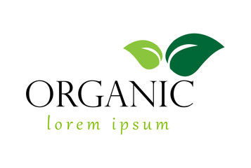 Organic Logo. Nature Element - Isolated On White. Green Organic Logo, Vector. For Health Symbol, Leaf Design, Nature Element, Planet Logo And Eco Icon. Organic Icon, Vector Template