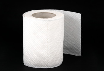 .toilet paper on a black background