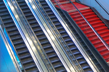 escalators at the airport