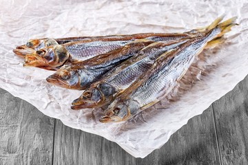 Fresh hot and cold smoked fish is a very tasty snack