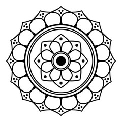 Black and white mandala for coloring page