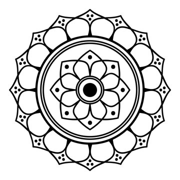 Black and white mandala for coloring page