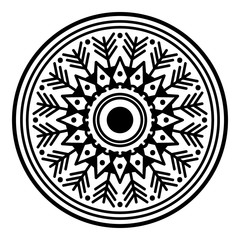 Black and white mandala for coloring page