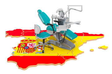Dentistry in Spain concept, 3D rendering