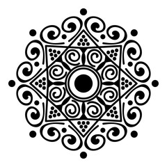 Black and white mandala for coloring page