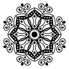 Black and white mandala for coloring page