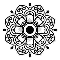 Black and white mandala for coloring page