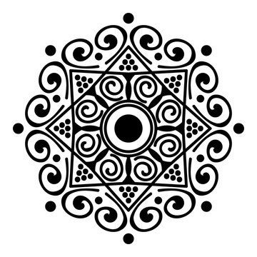Black and white mandala for coloring page
