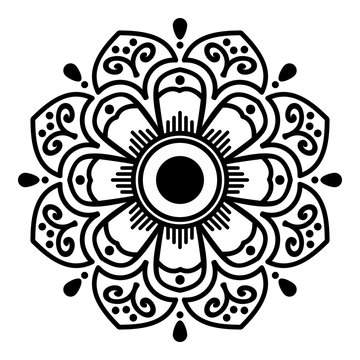 Black and white mandala for coloring page