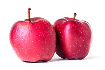 Ripe red apple isolated on white background