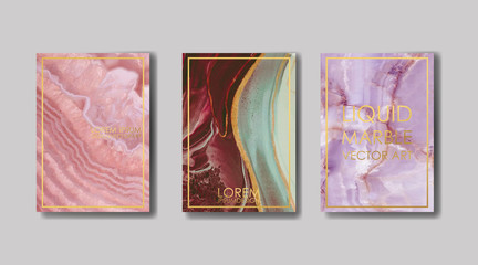 liquid marble with gold. flyer, business card, flyer, brochure, poster, for printing. trend vector