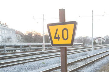 Railroad sign for deporting trains