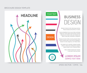 Vector brochure cover design template with colourful arrows