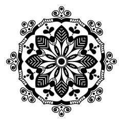 Abstract Vector Mandala for coloring page