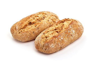 Naklejka premium Crispbread rolls, isolated on white background