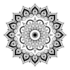 Abstract Vector Mandala for coloring page