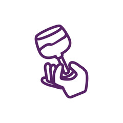 Isolated hand with wine cup vector design