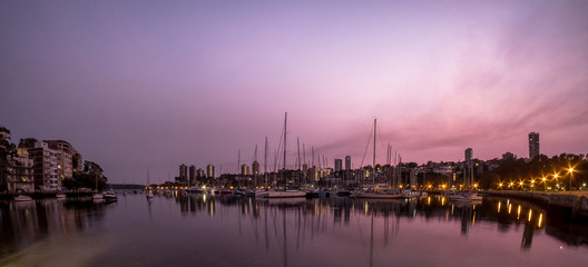 Fototapeta na wymiar panorama with marina at dawn