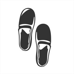 slippers icon slipper home isolated soft logo.continuous one line drawing