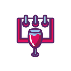 Isolated wine cup and calendar vector design
