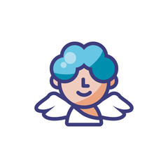 Isolated cupid with wings vector design