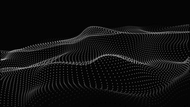 Abstract digital wave of particles. Futuristic point wave. Technology background vector. Vector illustration