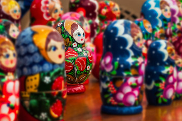 colorful nesting dolls on display at apple festival in Upstate NY