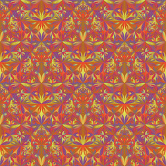 Geometrical seamless floral mosaic pattern background - abstract gradient colorful vector graphic design
