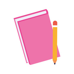 pink notebook and pencil icon