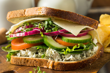 Healthy Organic Veggie Garden Sandwich