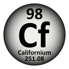 Periodic table element californium icon.