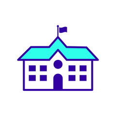 School building icon vector symbol