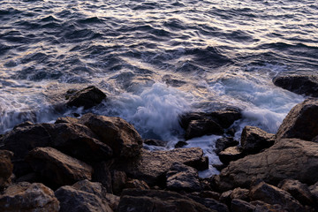 Waves breaking on the rocks 