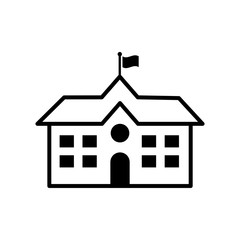 School building icon vector symbol