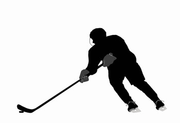 Ice Hockey Player with puck