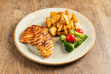 grilled chicken with roasted potatoes