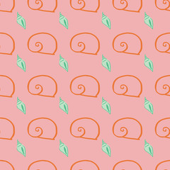 sea shells seamless pattern design