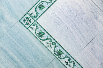 Parking floor tiles or porcelain ceramic tile, geometric pattern for floor surface, blue marble floor tiles decor.
