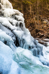 Scenic view of frozen Bastion falls at upstate New York