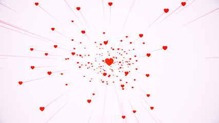 Valentine's Day greeting card illustration, connected hearts