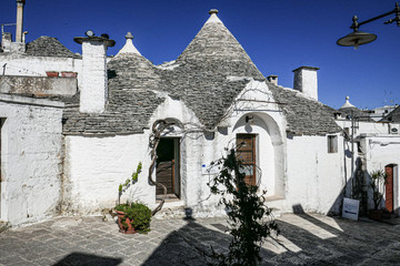traditional Trulli houses in Alberobello city, Apulia, Italy