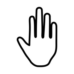 Fototapeta premium human hand showing five fingers stop gesture icon