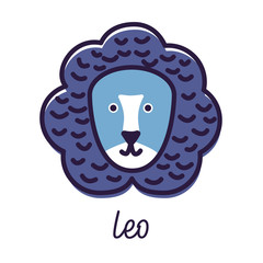 Zodiac sign: leo, simple flat vector illustration, outline icon