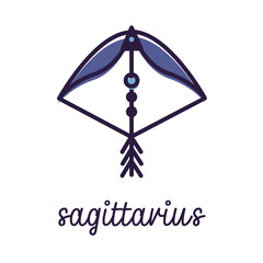 Zodiac sign: sagittarius, simple flat vector illustration, outline icon