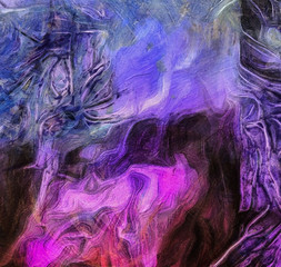 Obraz premium Abstract Painting. Brush strokes mostly in violet blue